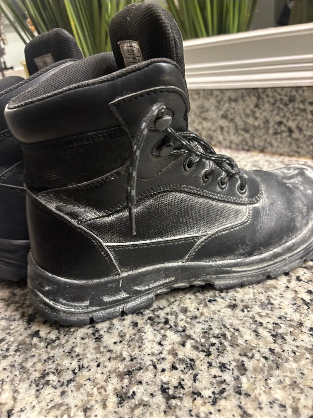 Black Men's Work Boots - Durable All-Weather Safety Boots